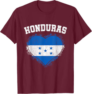 Honduras Heart Flag Honduras Lover Honduran Pride T-Shirt - T-Shirt | Maroon