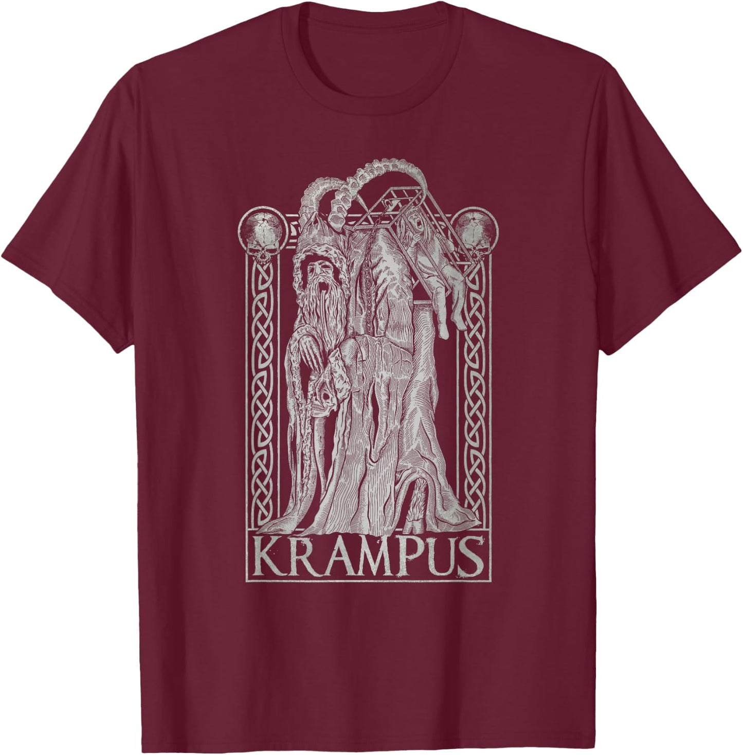 Krampus - Gruss von Krampus Dark Gothic Christmas T-Shirt - T-Shirt | Maroon