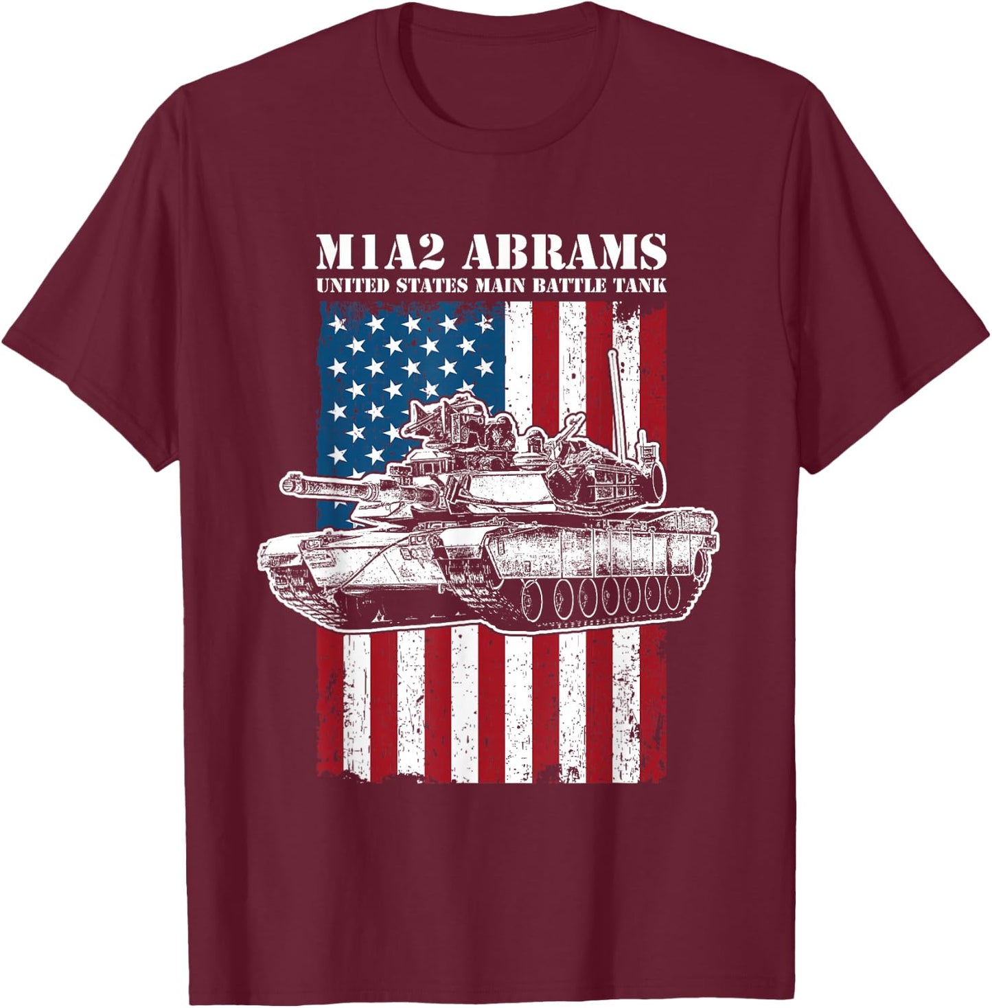 M1A2 Abrams Tank T-Shirt - T-Shirt | Maroon