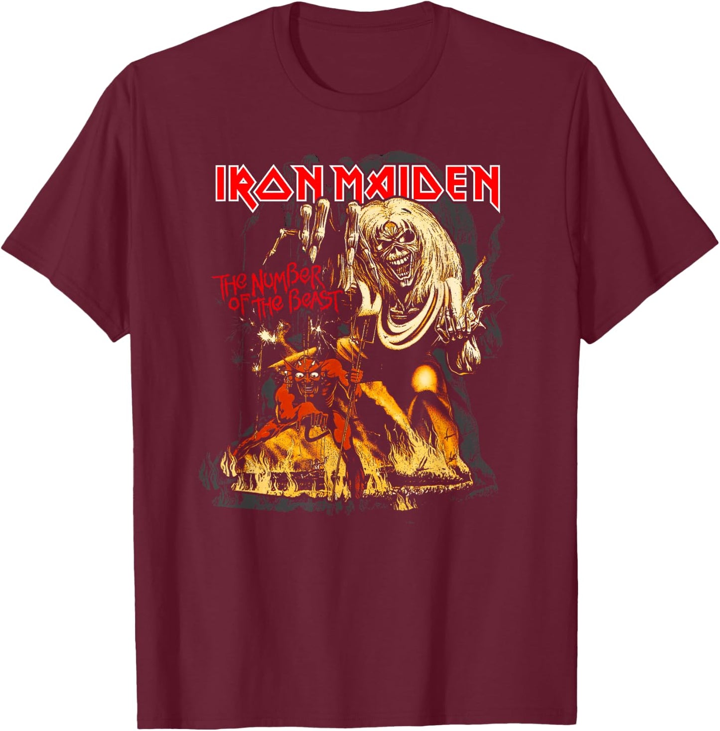 Iron Maiden - Number of the Beast Graphic T-Shirt - T-Shirt | Maroon