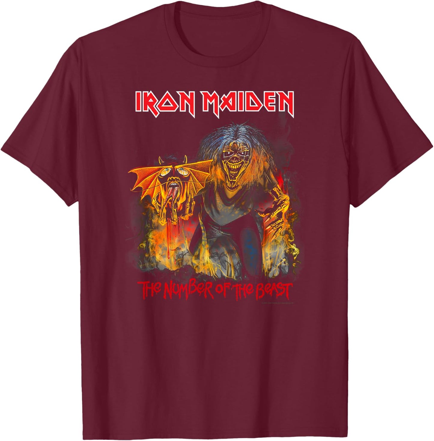 Iron Maiden Legacy Collection Number of The Beast T-Shirt - T-Shirt | Maroon