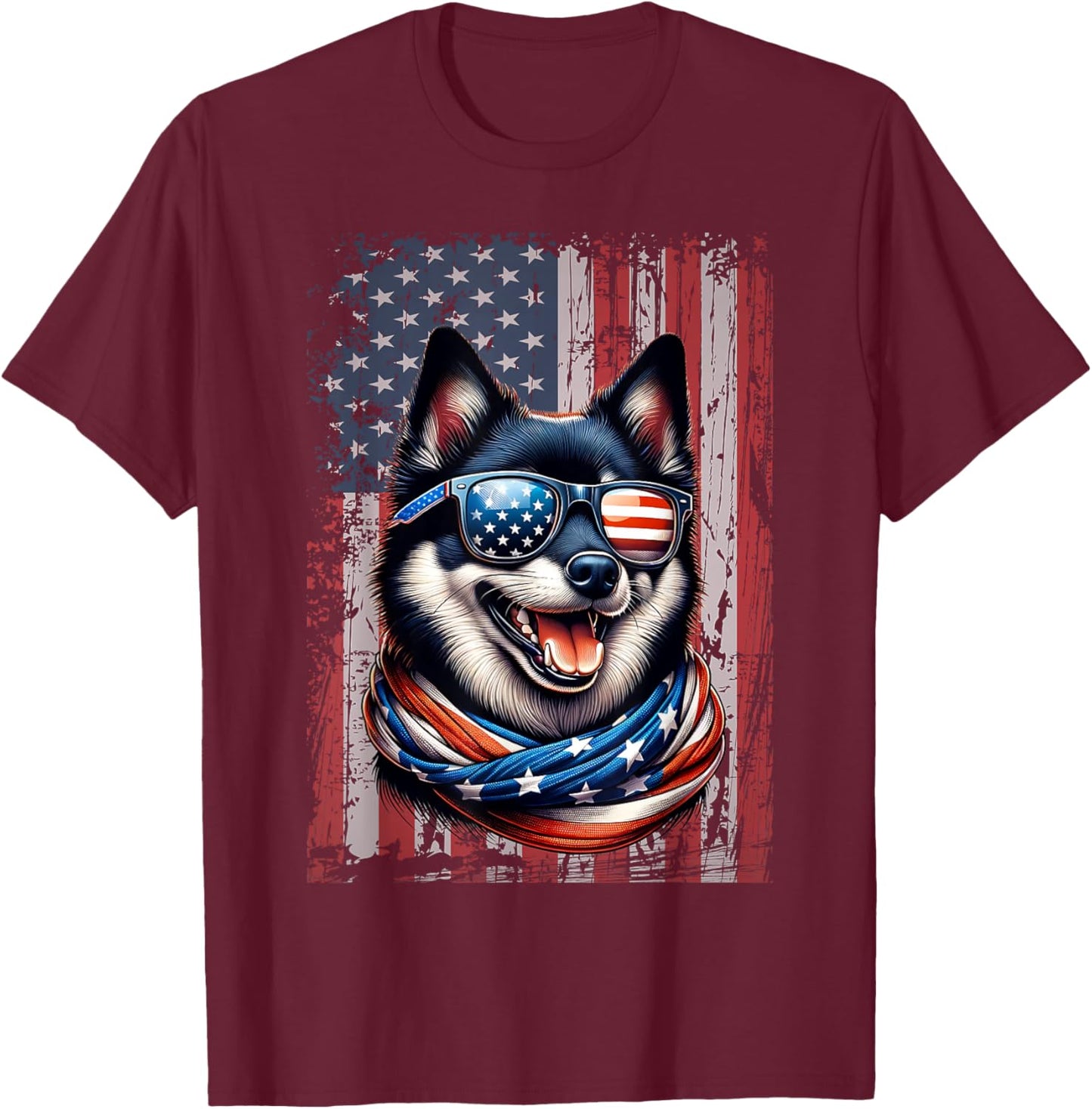 Schipperke Dog Lover Flag 4th Of July Patriotic T-Shirt - T-Shirt | Maroon