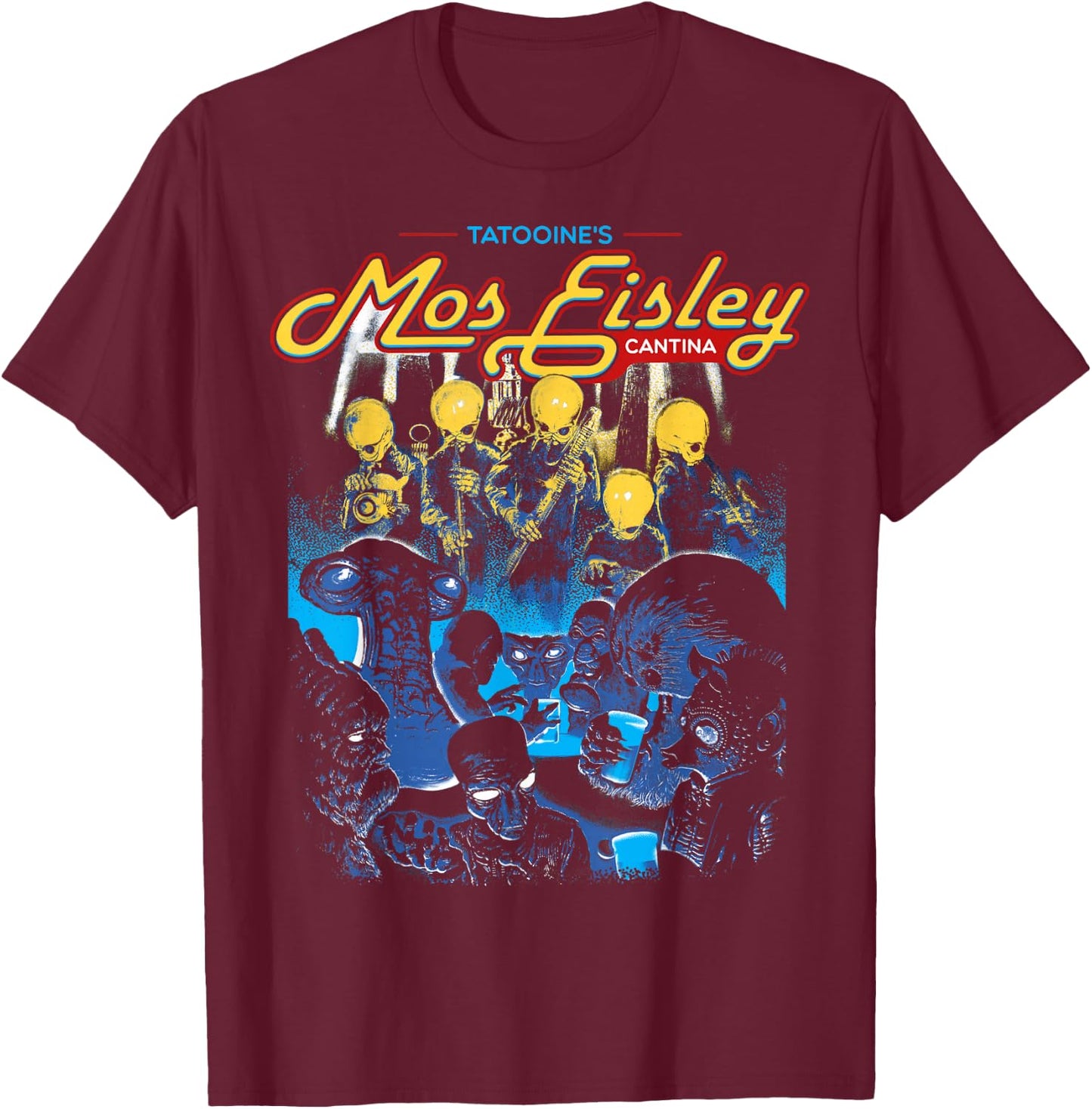 Star Wars Mos Eisley Cantina Band Poster T-Shirt - T-Shirt | Maroon