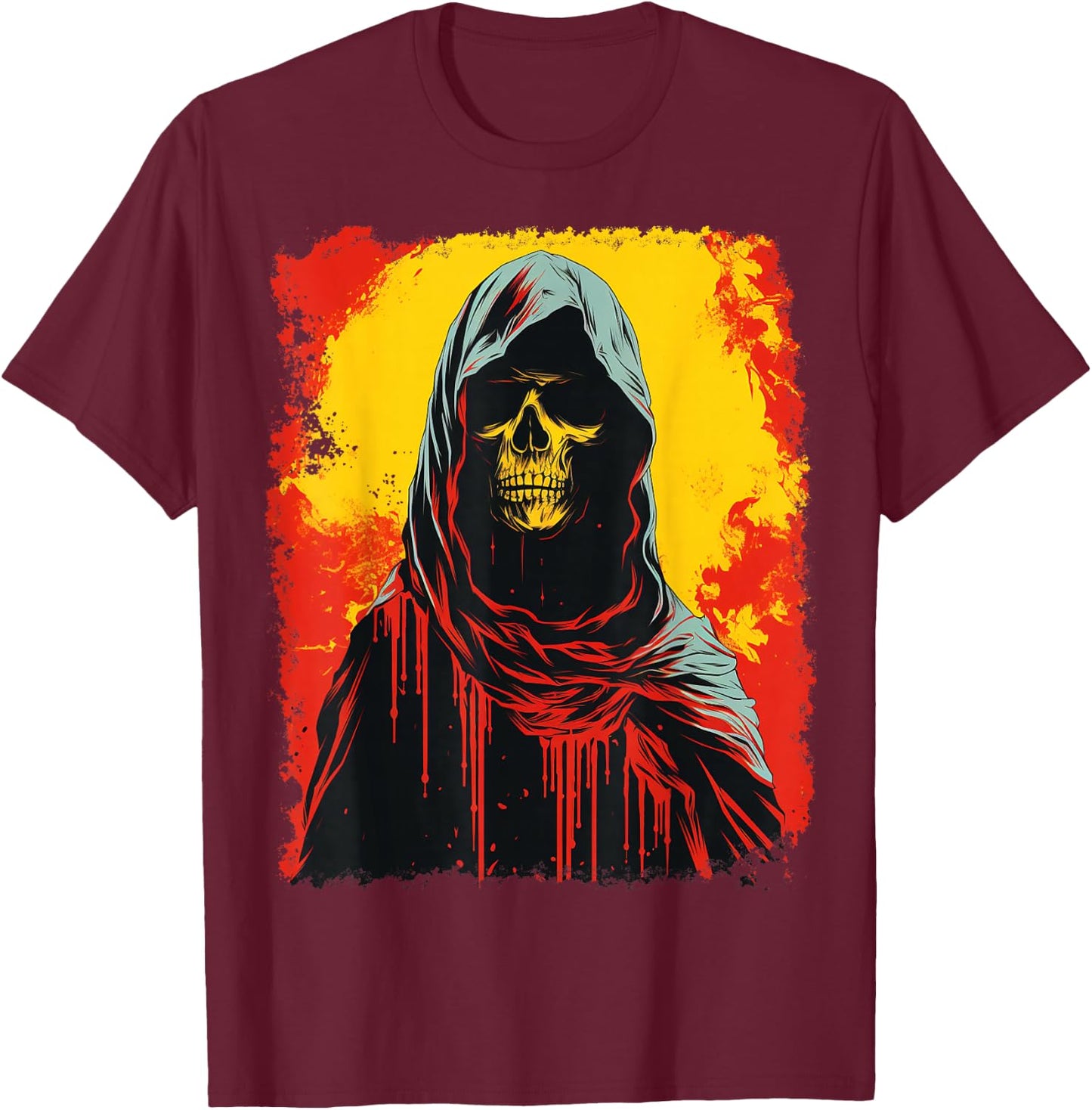 Grim Reaper Death T-Shirt - T-Shirt | Maroon