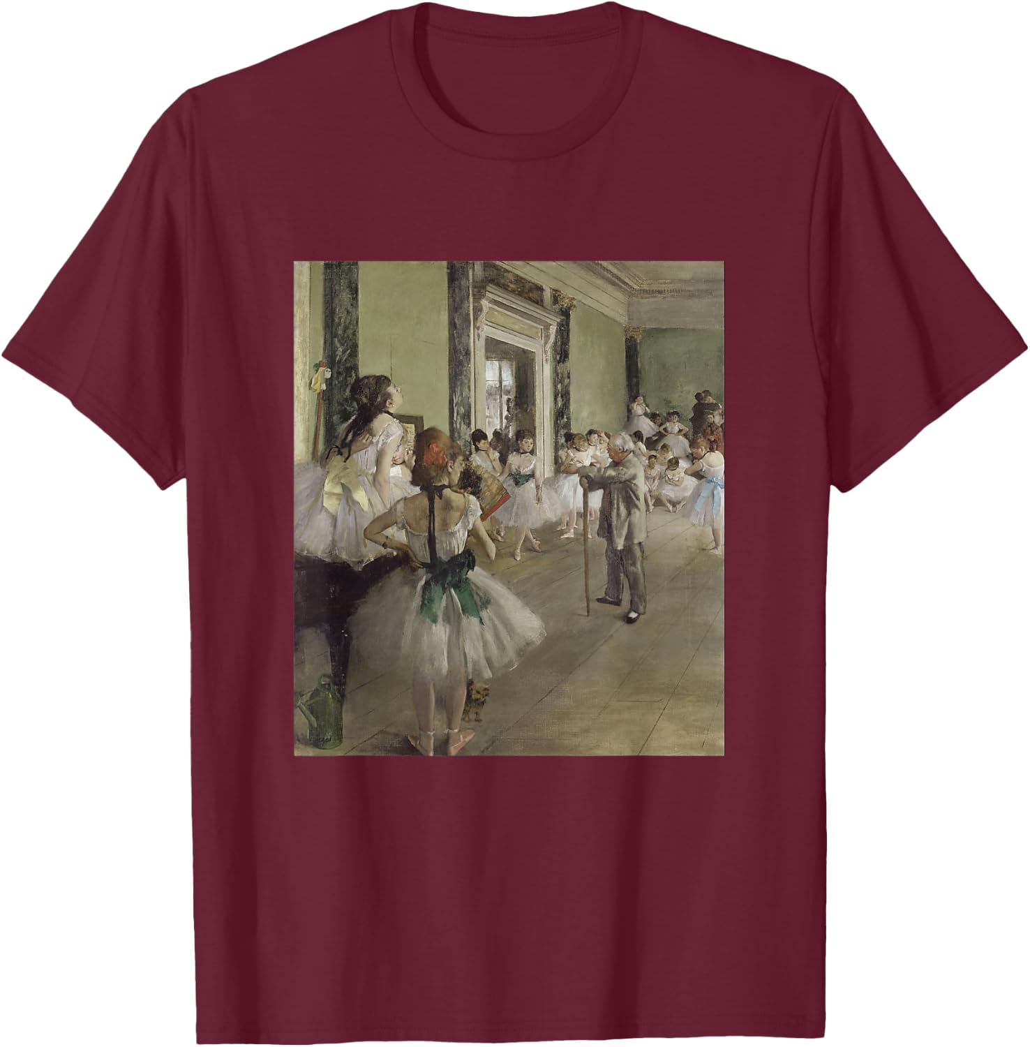 Edgar Degas The Dance Class (La Classe de Danse) Ballet Art T-Shirt - T-Shirt | Maroon