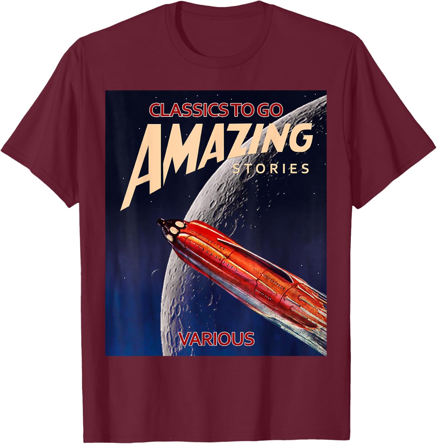 Amazing Stories Science Fiction T-Shirt - T-Shirt | Maroon