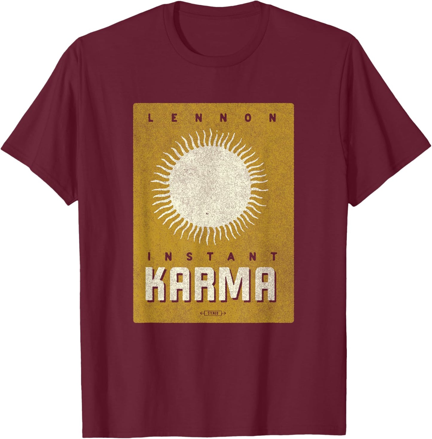 John Lennon - Instant Karma Sun T-Shirt - T-Shirt | Maroon