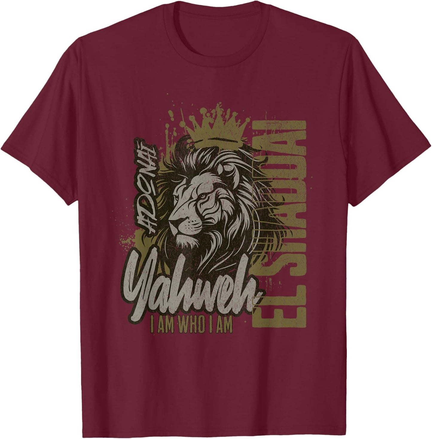 Christian Names God Witness Women Lion Yahweh Cool T-Shirt - T-Shirt | Maroon