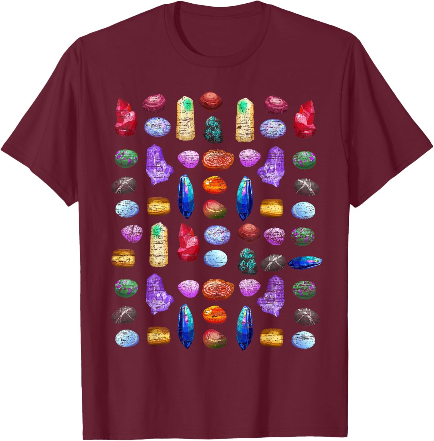 Gemstone Collection Geology Gift T-Shirt - T-Shirt | Maroon