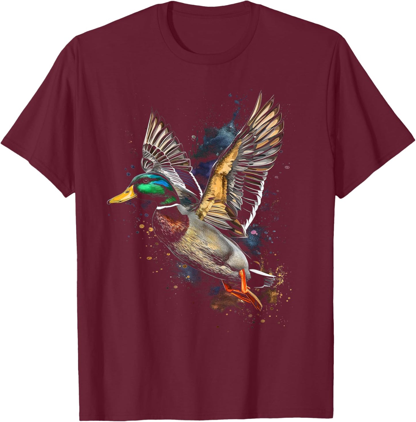 Duck Hunting Waterfowl Mallard Duck Hunter T-Shirt - T-Shirt | Maroon