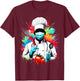 Funny Colorful Chef Doctor Splash Artwork - Cooking Lovers T-Shirt - T-Shirt | Maroon