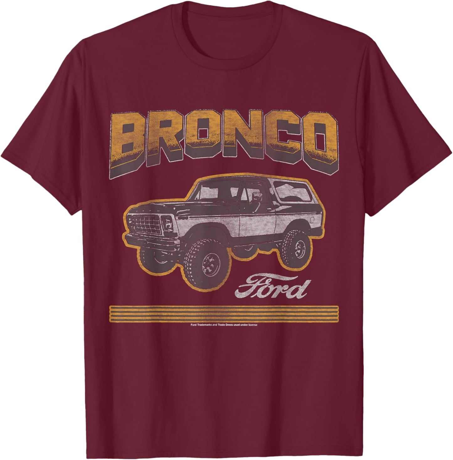 Ford - Bronco SUV With Logo T-Shirt - T-Shirt | Maroon