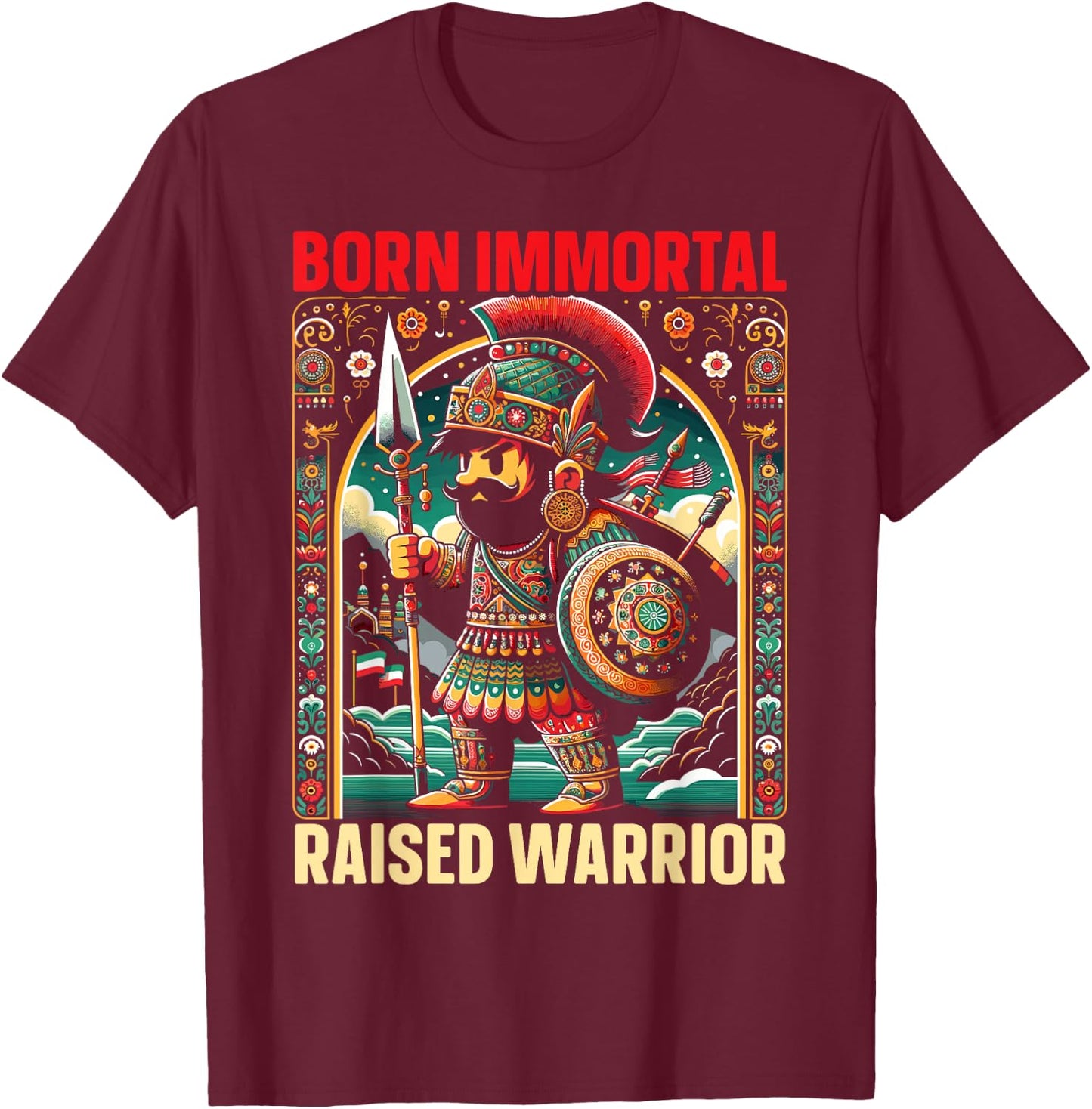 Persian Immortal Achaemenid Empire Persian Warrior T-Shirt - T-Shirt | Maroon
