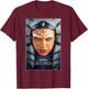 Star Wars Ahsoka Tano Face & Logo Series Poster Art Disney+ T-Shirt - T-Shirt | Maroon