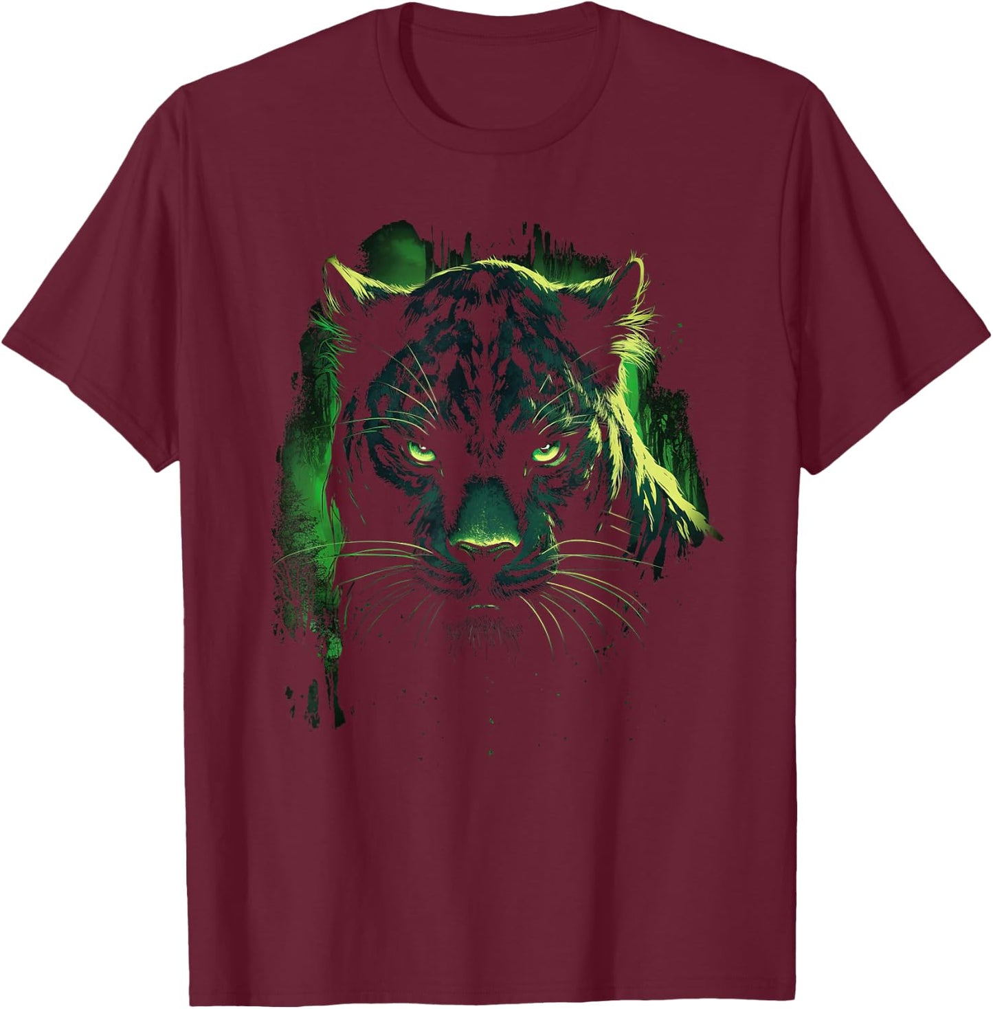 Panther with beautiful green eyes black panthers T-Shirt - T-Shirt | Maroon