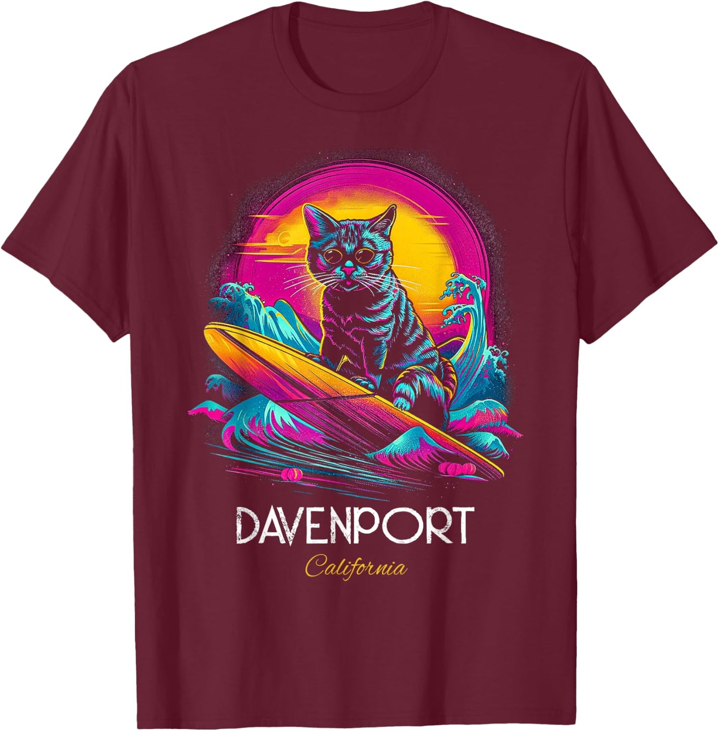 Davenport California T-Shirt - T-Shirt | Maroon