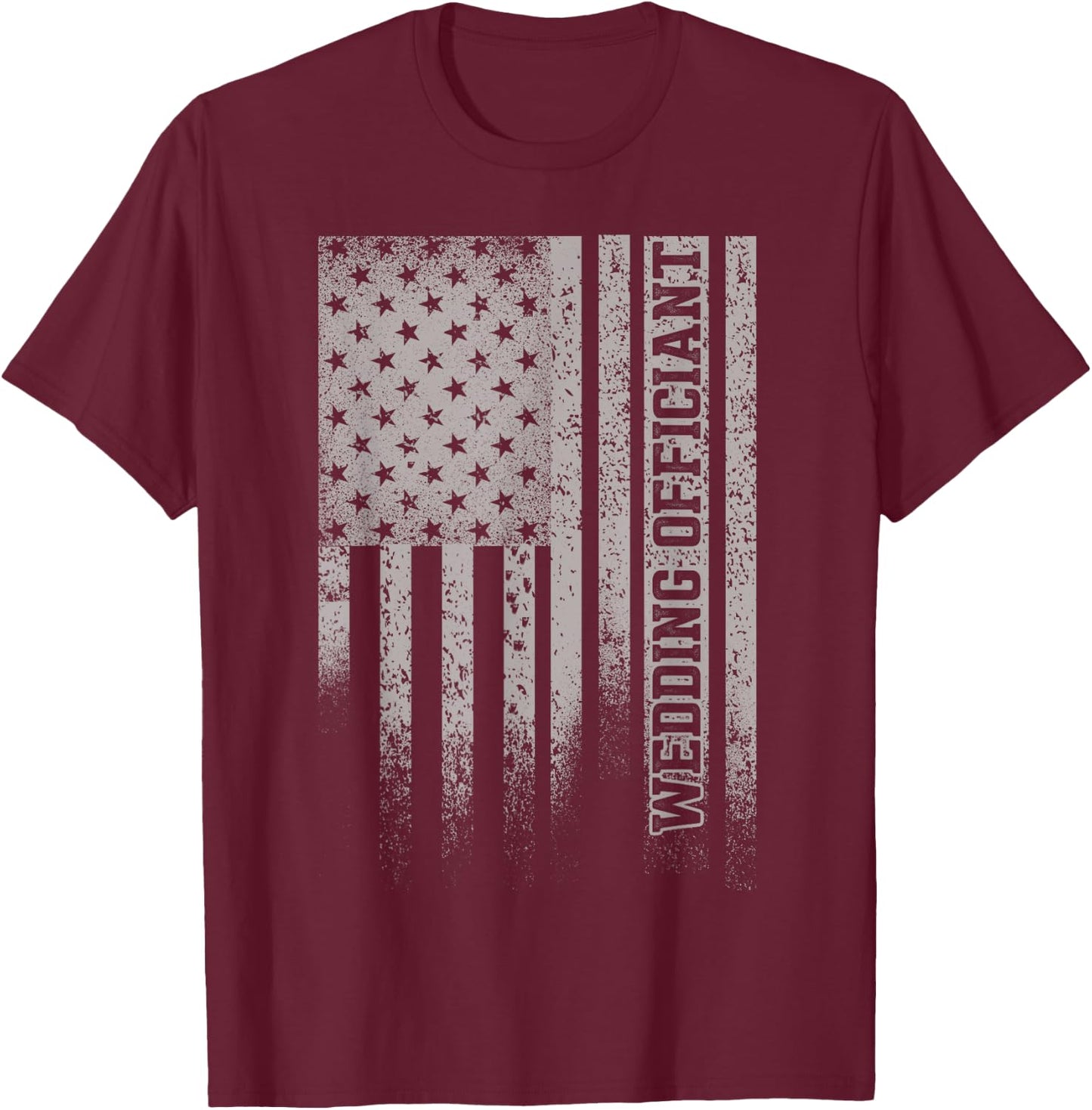 Wedding Officiant Event Flag Internet Ordained Minister Gift T-Shirt - T-Shirt | Maroon