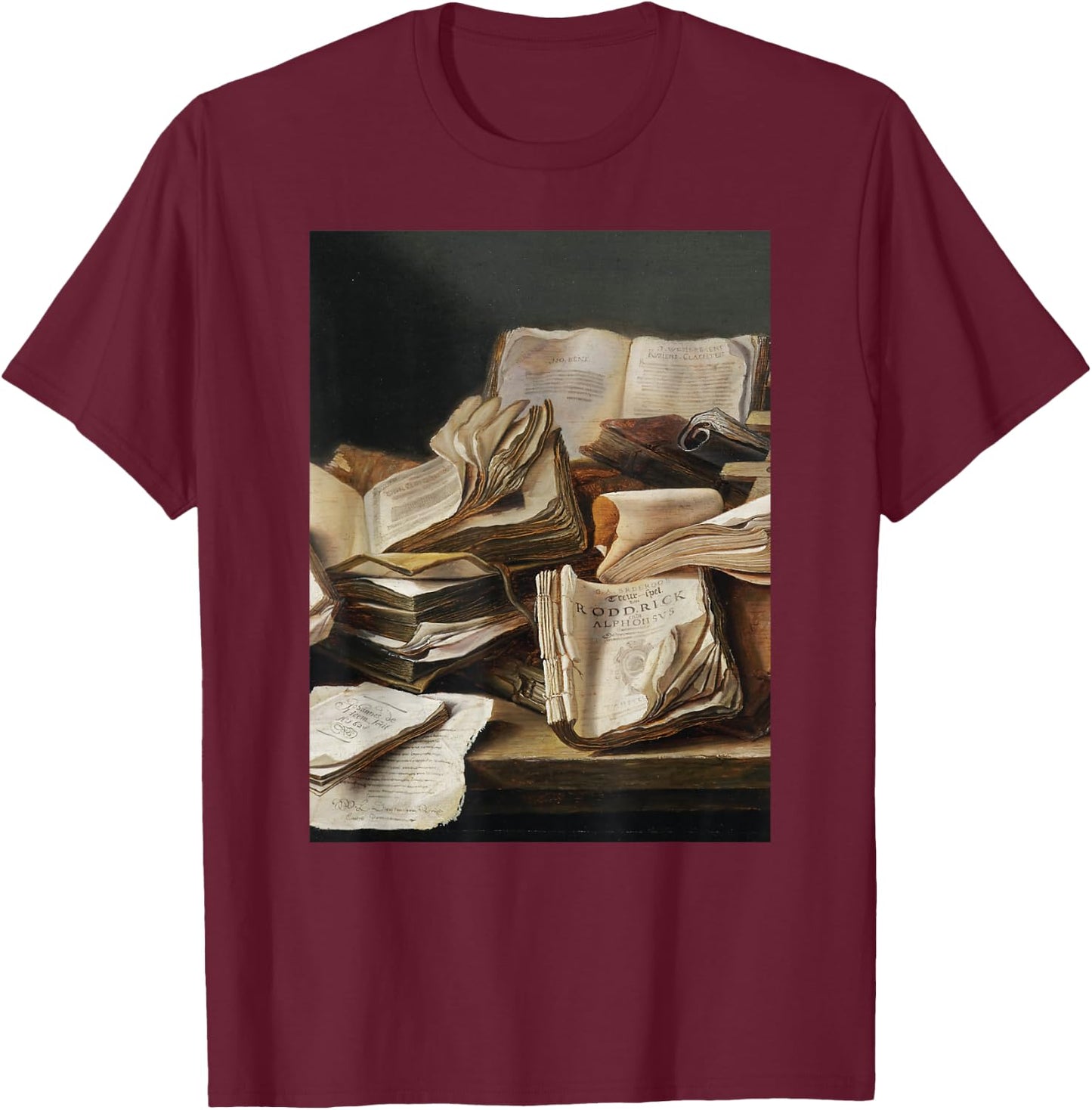 Dark Academia Aesthetic Styles Book Lover Art T-Shirt - T-Shirt | Maroon