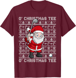 Golf Santa Claus O' Christmas Golfing Golfer Humor Men T-Shirt - T-Shirt | Maroon