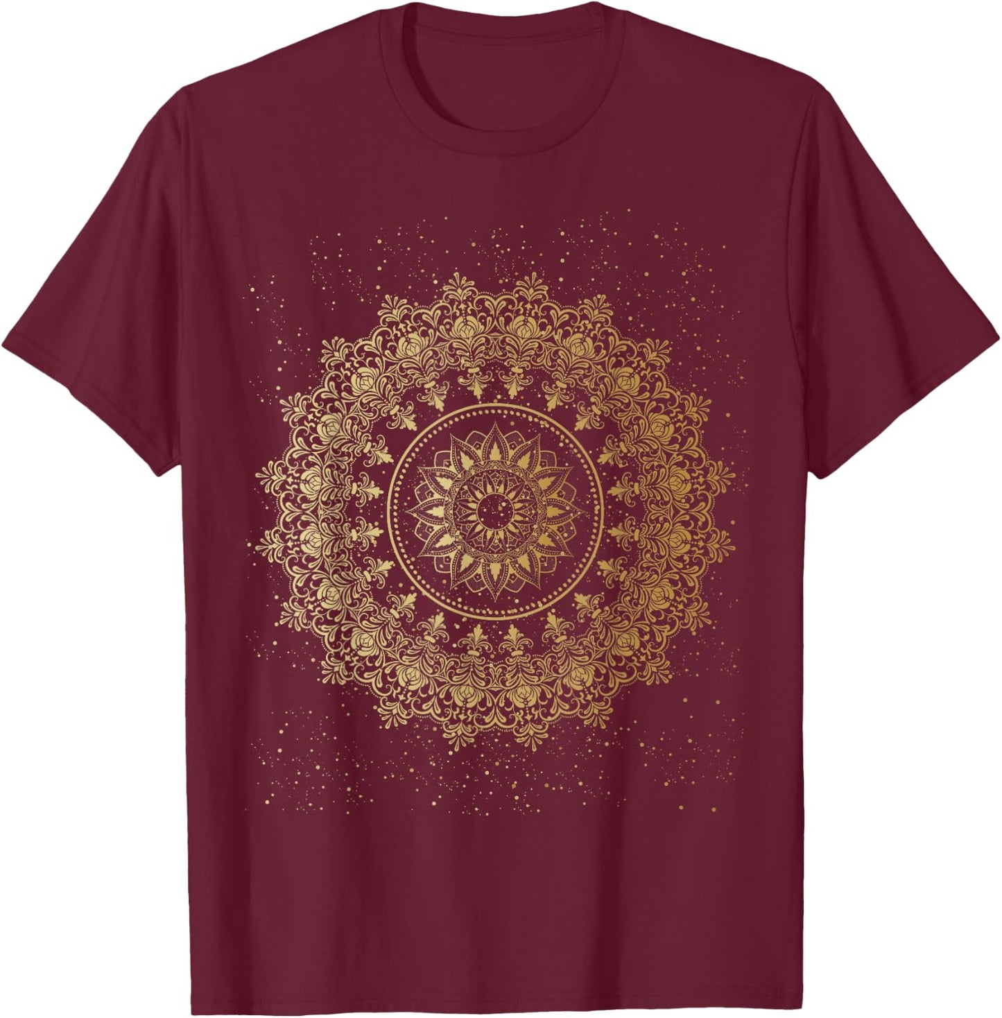 Mandala Circle Mandala T-Shirt - T-Shirt | Maroon