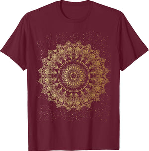 Mandala Circle Mandala T-Shirt - T-Shirt | Maroon