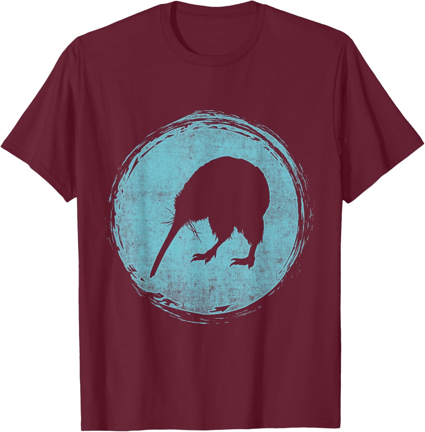 Retro Kiwi New Zealand T-Shirt - T-Shirt | Maroon