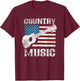 American Flag Guitar Player Funny Country Music Lover T-Shirt - T-Shirt | Maroon