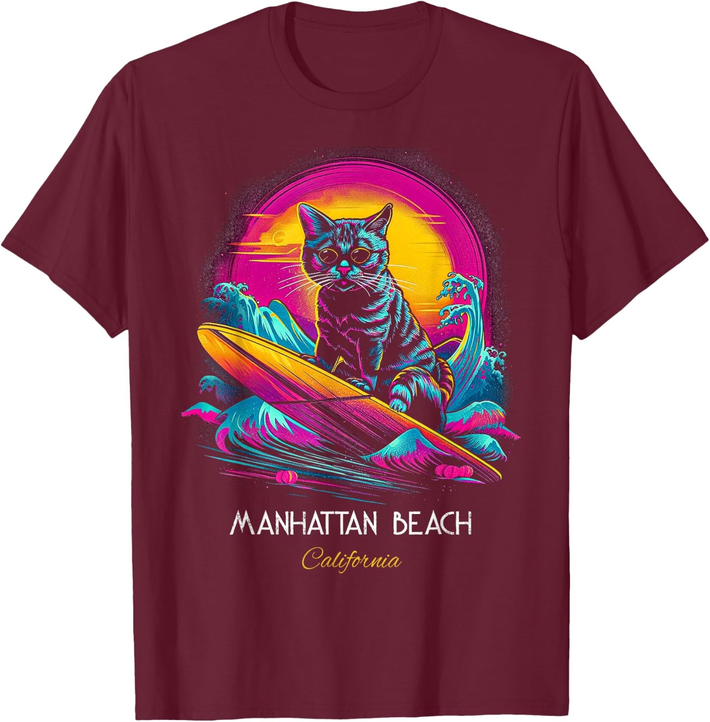 Manhattan Beach California T-Shirt - T-Shirt | Maroon