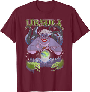 Disney The Little Mermaid Ursula Cauldron Dark Portrait T-Shirt - T-Shirt | Maroon