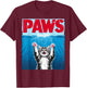 Paws Cat Cute Funny Cat Lover Parody T-Shirt - T-Shirt | Maroon