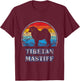 Tibetan Mastiff Vintage Design Dog T-Shirt - T-Shirt | Maroon
