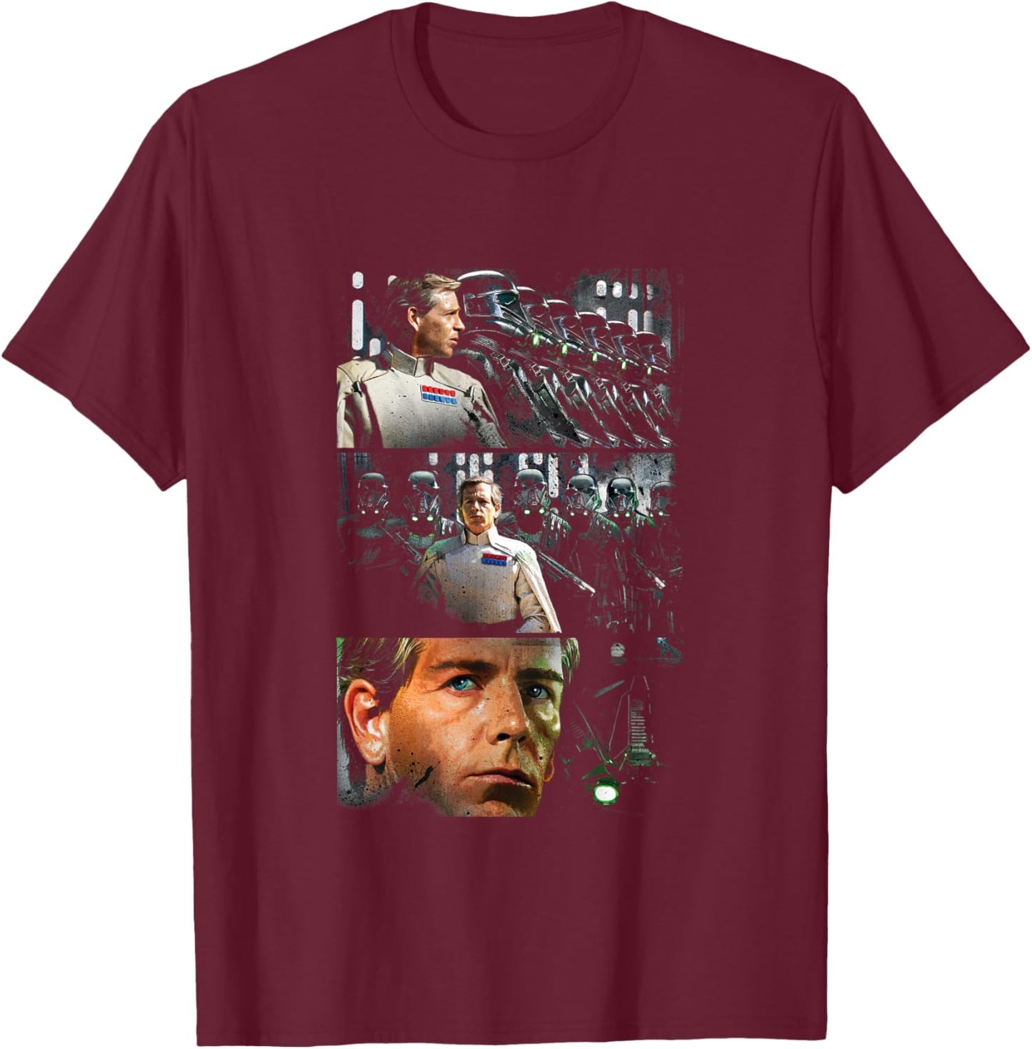 Star Wars Rogue One Iconic Orson Krennic Retro Chest Panels T-Shirt - T-Shirt | Maroon
