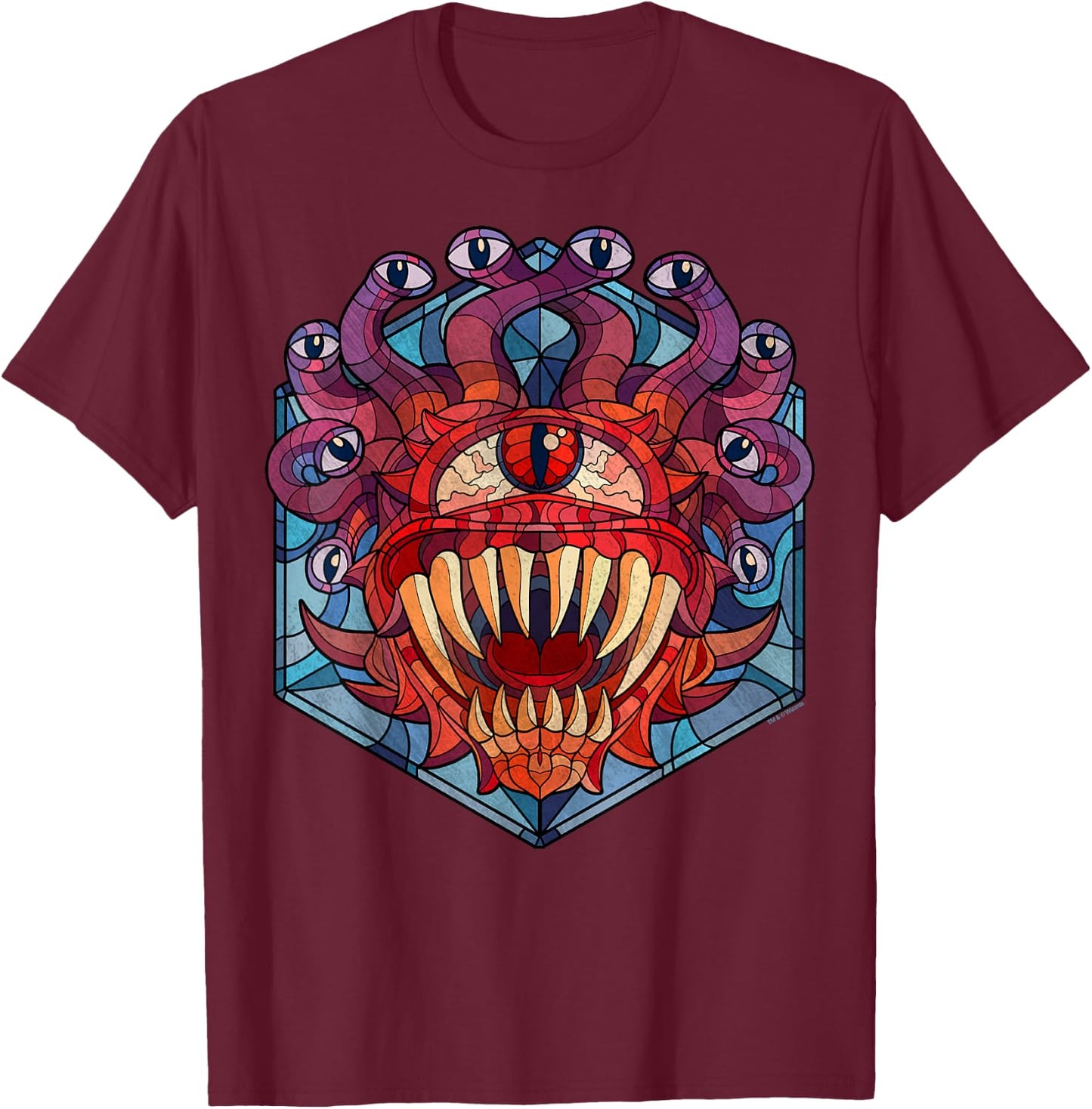 Dungeons & Dragons Beholder Stained Glass T-Shirt - T-Shirt | Maroon