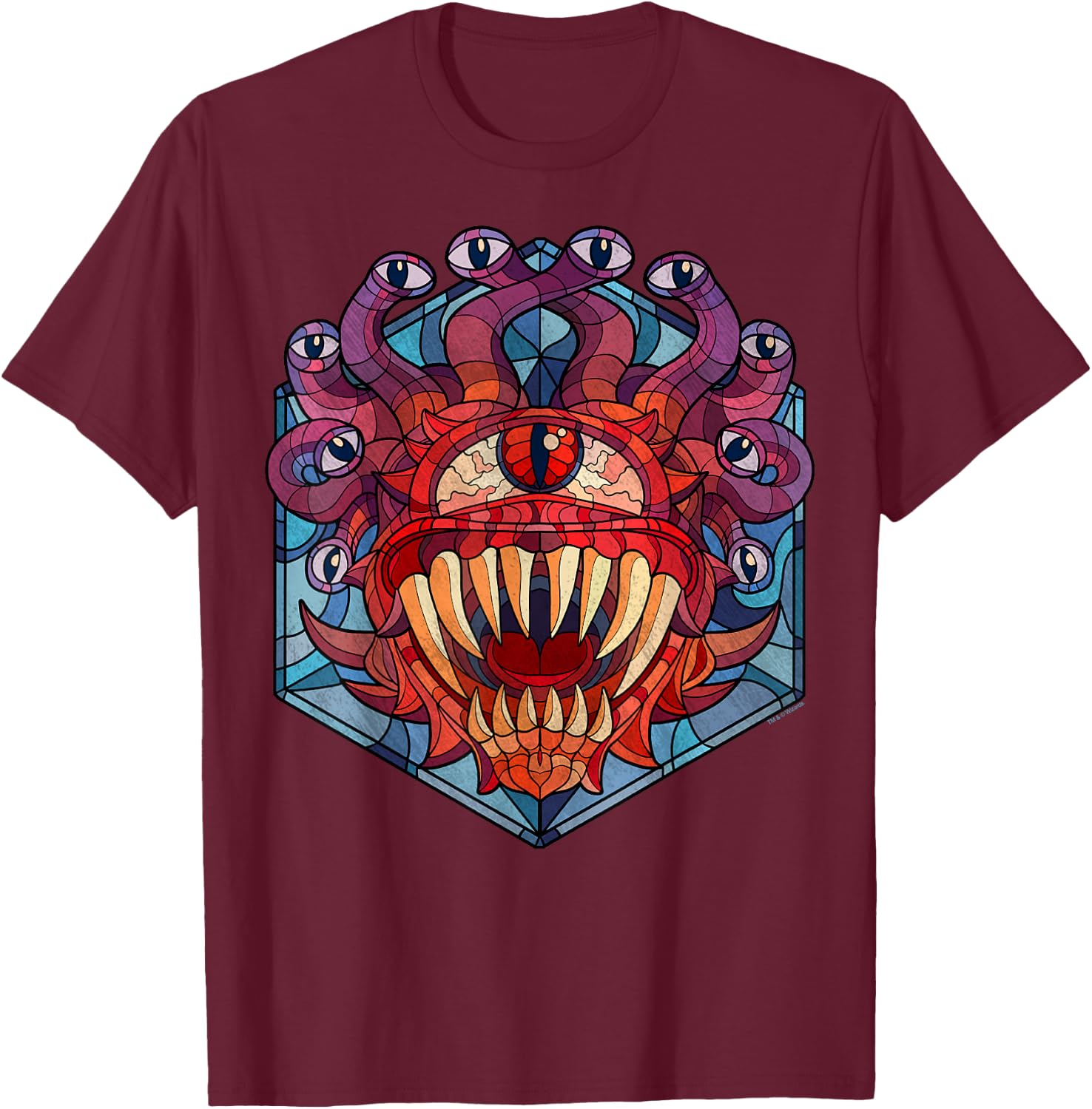 Dungeons & Dragons Beholder Stained Glass T-Shirt - T-Shirt | Maroon
