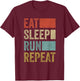 Retro Runner Outfit Eat Sleep Run Repeat Funny Running T-Shirt - T-Shirt | Maroon