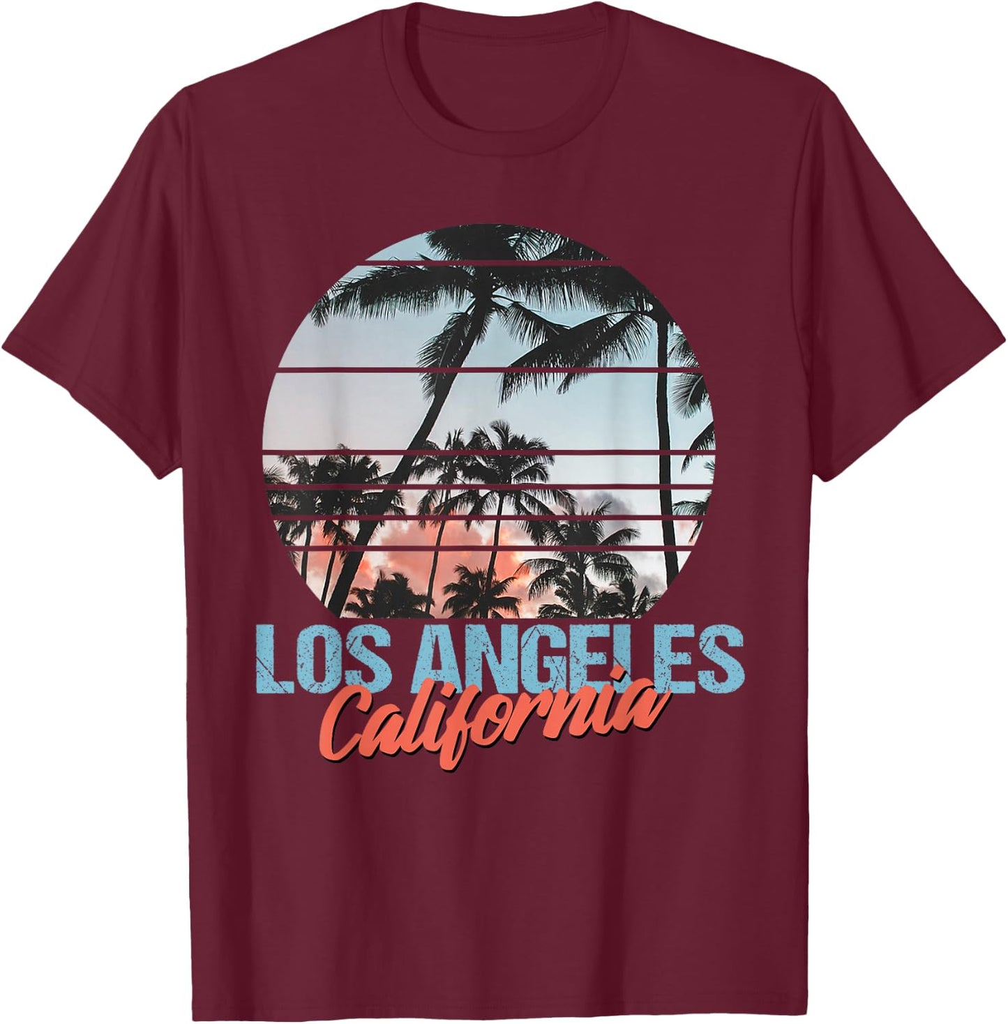 Los Angeles California Pride Vacation Travel Tourist Gift T-Shirt - T-Shirt | Maroon