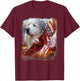 Great Pyrenees Dog Eagle American Flag 4th July Independence Men T-Shirt - T-Shirt | Maroon