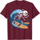 Halloween Surfing Skeleton Shirt Surfer Hawaiian Surf Hawaii T-Shirt - T-Shirt | Maroon