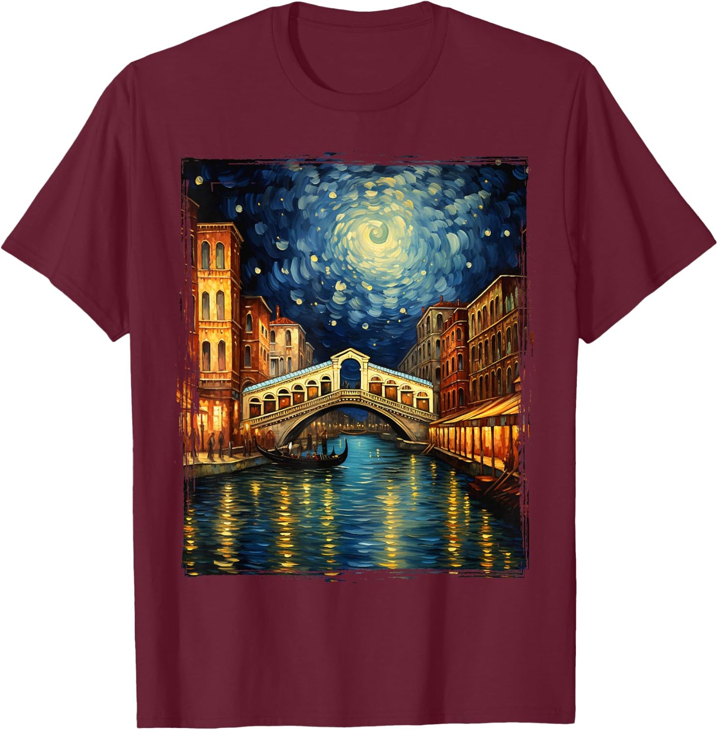 The Rialto Bridge Venice Italy Venezia Italian Souvenir T-Shirt - T-Shirt | Maroon