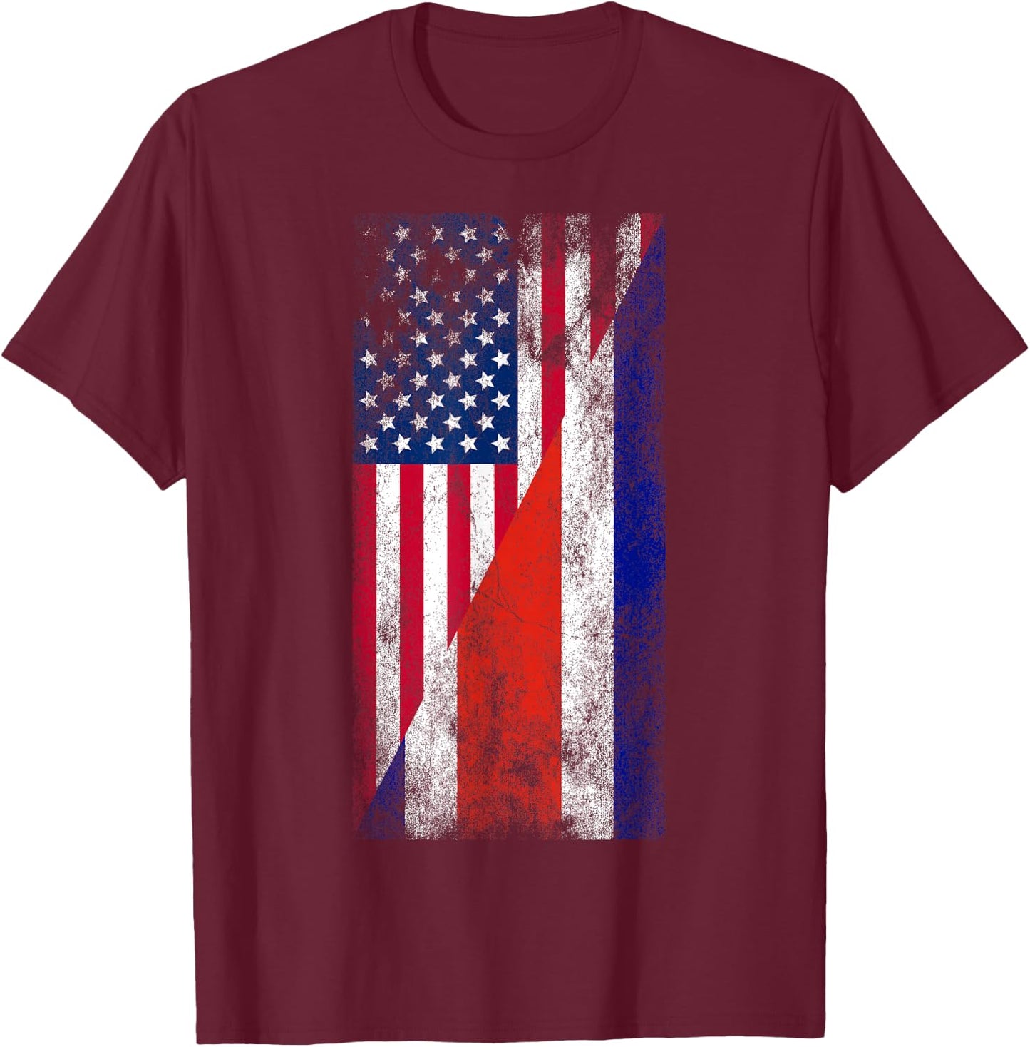 USA & Costa Rica Flag - United States of America Costa Rican T-Shirt - T-Shirt | Maroon