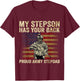 My Stepson Has Your Back Proud Army Stepdad Veteran Stepson T-Shirt - T-Shirt | Maroon