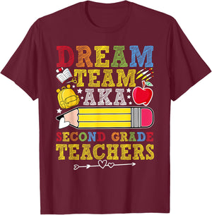 2nd Grade Dream Team Teachers Second Grade Teacher T-Shirt - T-Shirt | Maroon