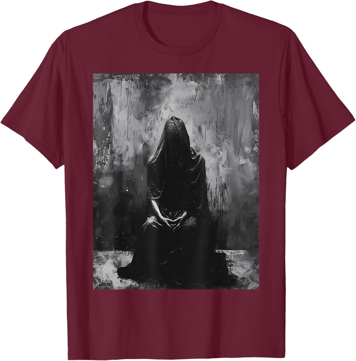 Dark Occult Horror Goth Alt Demon Hell Art Aesthetic T-Shirt - T-Shirt | Maroon