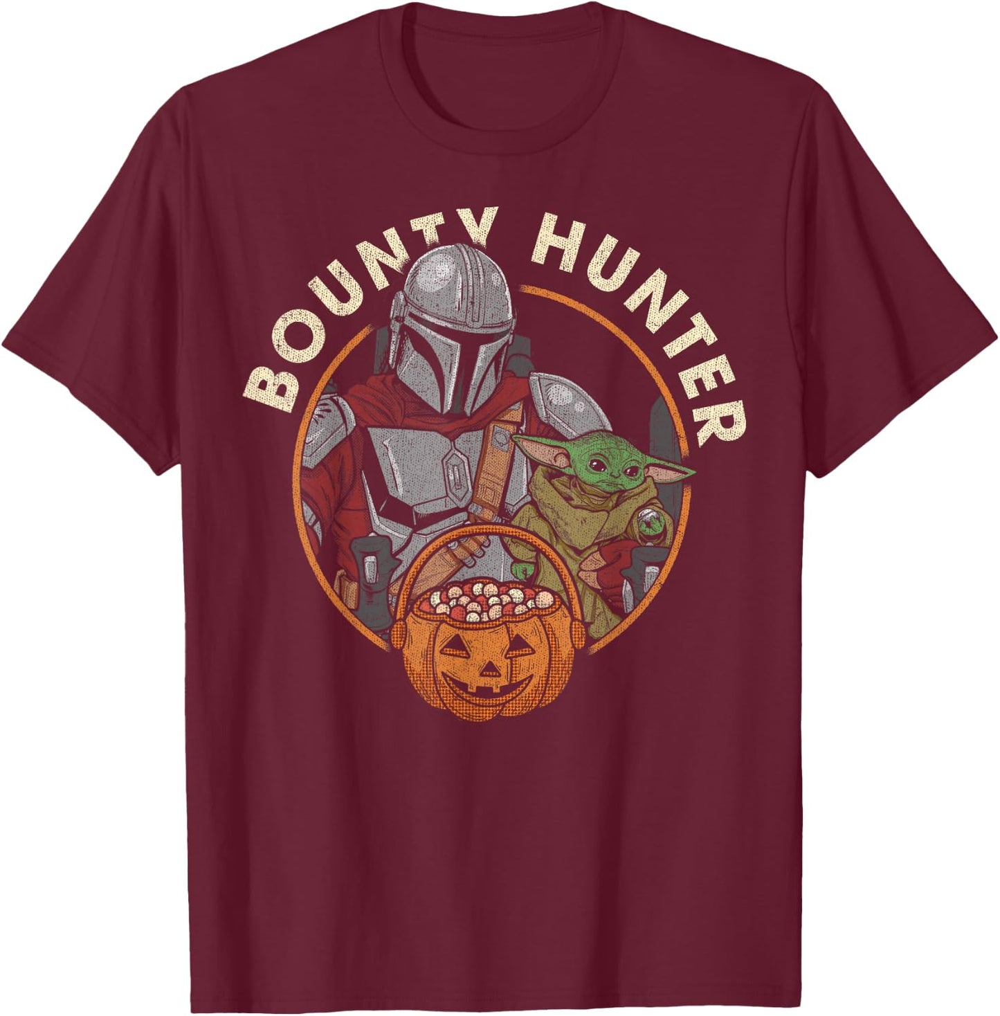 Star Wars The Mandalorian Halloween Candy Bounty Hunter T-Shirt - T-Shirt | Maroon