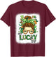 One Lucky DSP Bleached St Patricks Day Women T-Shirt - T-Shirt | Maroon