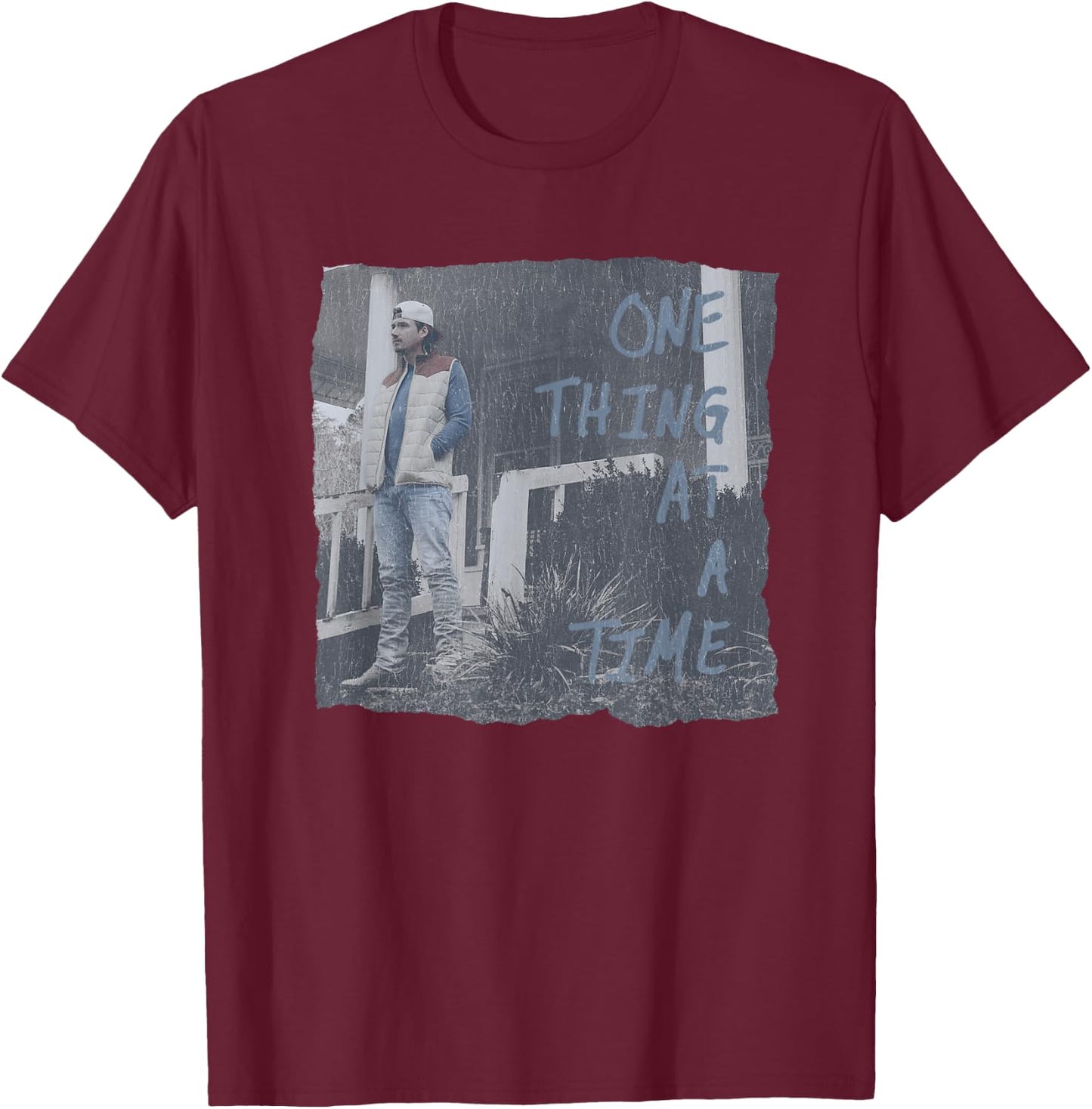 Official Morgan Wallen One Thing Photo T-Shirt - T-Shirt | Maroon