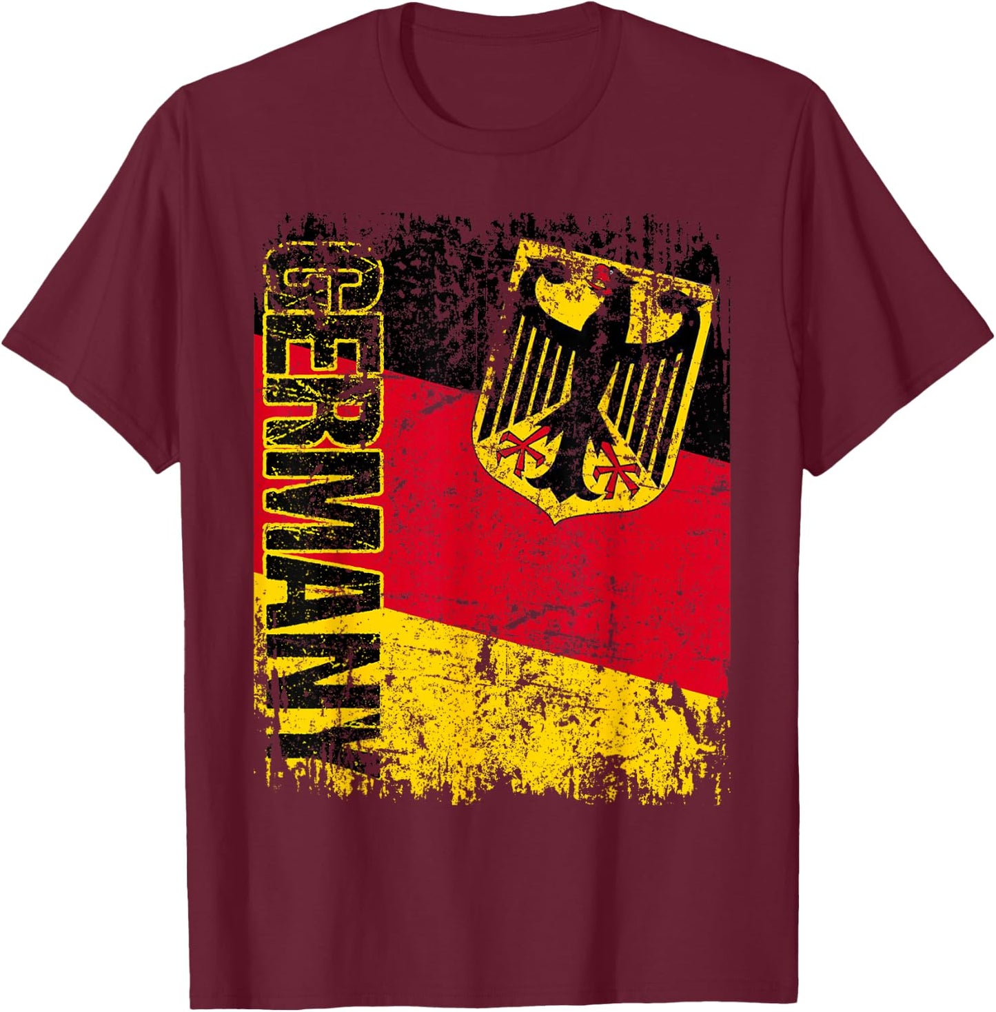 Germany Flag Vintage Distressed Germany Small T-Shirt - T-Shirt | Maroon