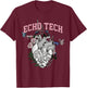 Anatomical Heart Floral Echo Tech Cardiac Sonographer T-Shirt - T-Shirt | Maroon