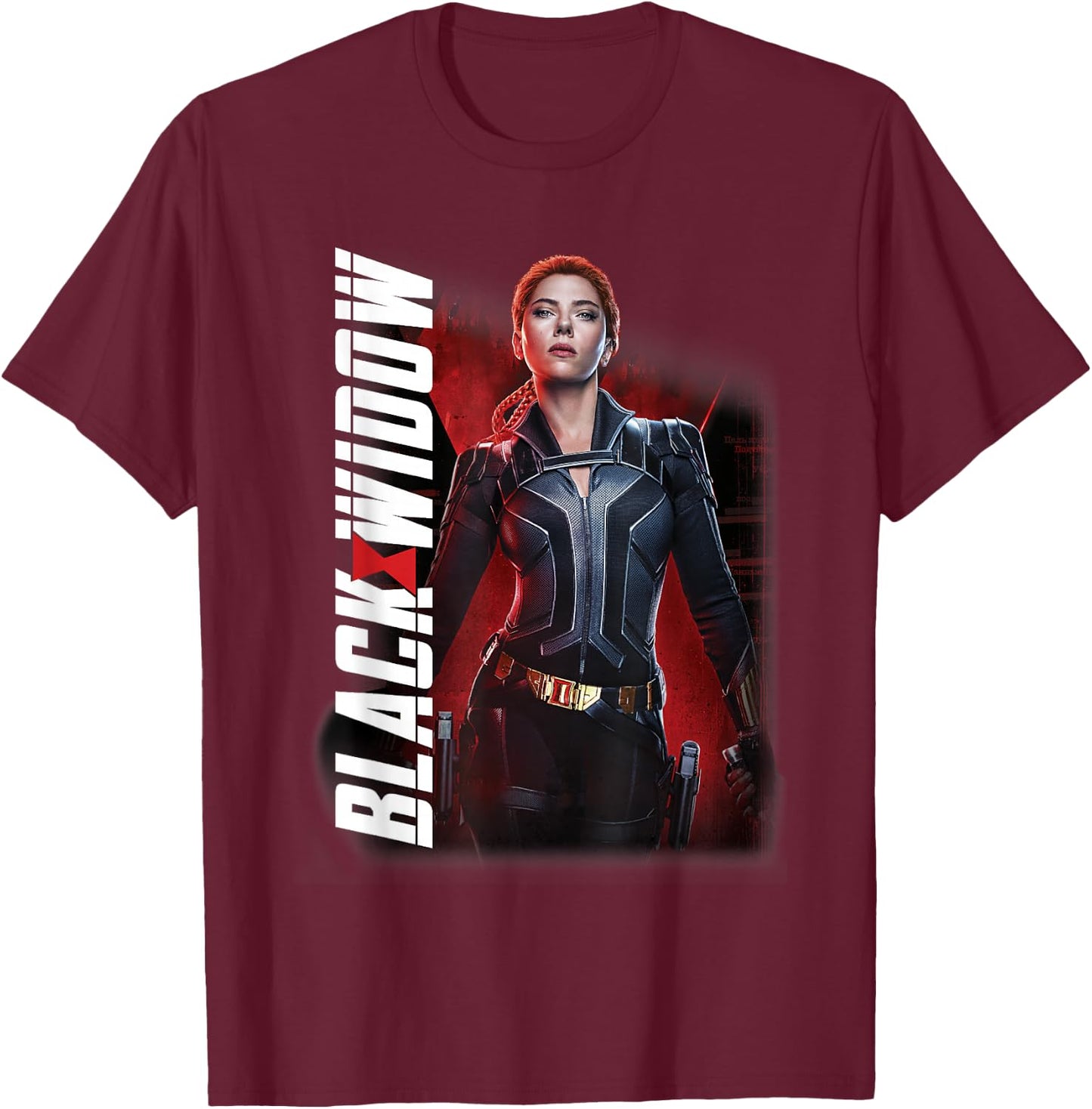 Marvel Black Widow Character Portrait T-Shirt - T-Shirt | Maroon