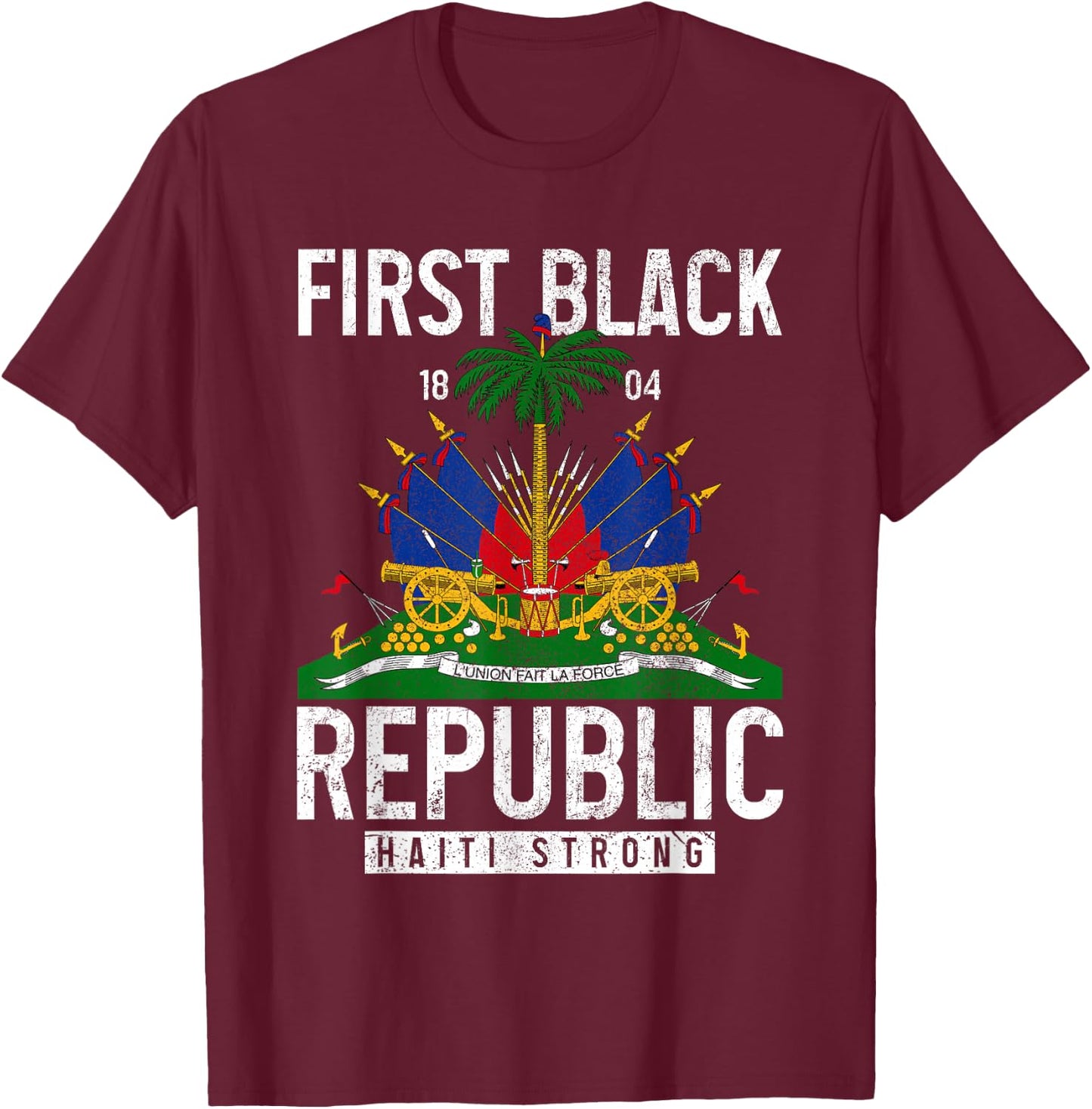 Haitian Flag Prize T-Shirt - T-Shirt | Maroon